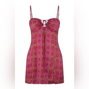 Tigerlily Eliza Olive Mini Dress - Pink Ornate